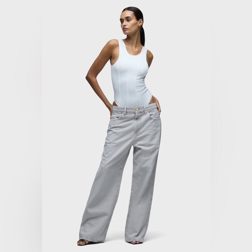 Hudson X Brooks Nader Stone Grey Low & Loose Jeans